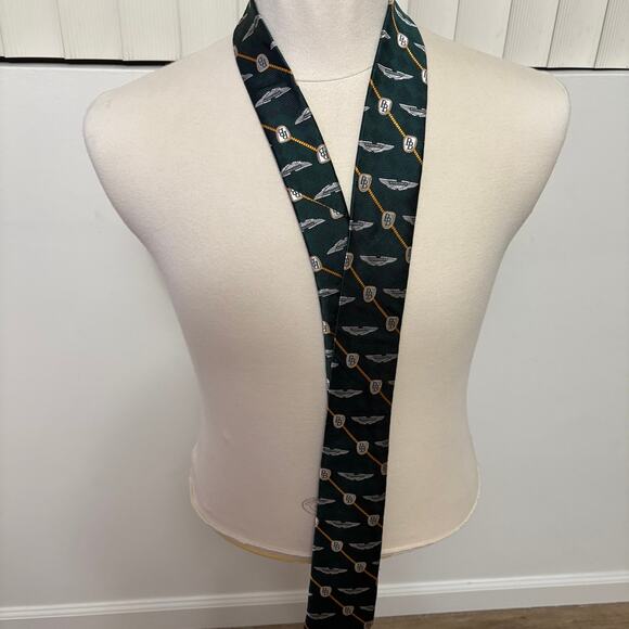 Robert Talbott Pebble Beach Concours ASTON MARTIN Men's Neck Tie Green One Size - Picture 5 of 5
